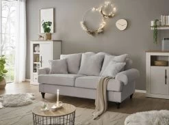 Sofa "Adelina" In Hellgrau Landhaus Couch 3-Sitzer 200 Cm -Wohnwelt Verkauf 9909 5