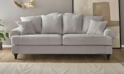 Sofa "Adelina" In Hellgrau Landhaus Couch 3,5-Sitzer 230 Cm