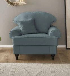 Sessel "Adelina" In Grau Landhaus Loungesessel 110 Cm