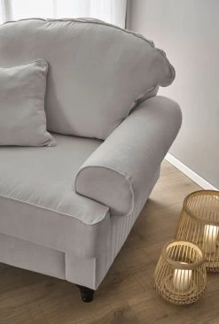 Sessel "Adelina" In Hellgrau Landhaus Loungesessel 110 Cm -Wohnwelt Verkauf 9919 2