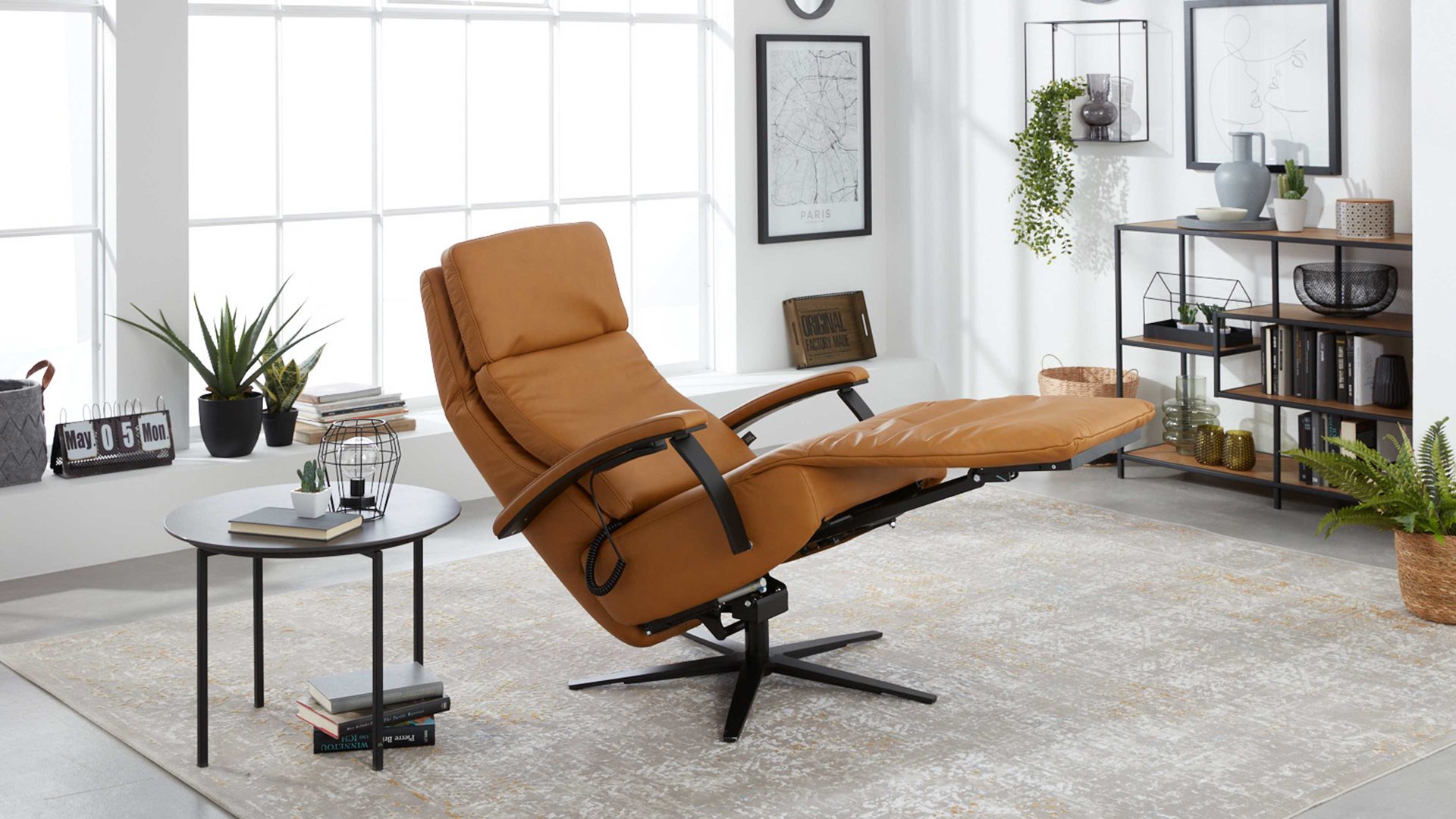 Wohnwelt Verkauf -Wohnwelt Verkauf Relaxsessel Interliving aus Leder in Orange Interliving Sessel Serie 4541 Relaxsessel F motorisch kurkumafarbenes LongLife Leder Vivre und Sternfuss V4S guenstiger